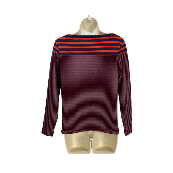GAP Womens Long Sleeve Top Size Small  Navy Red Sailor Striped Pullover - Picture 2 of 8